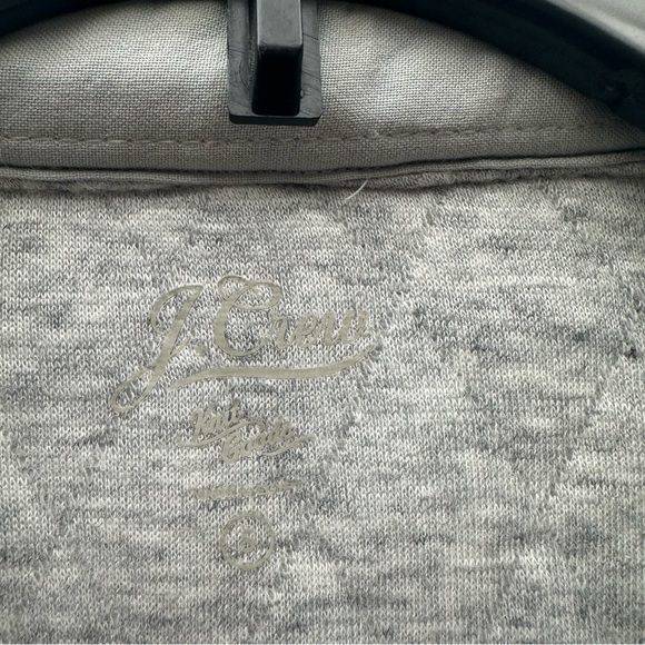 J CREW Shirt Men Small Quilted Knit Shacket Button Down Gray Cotton Chest Pocket - Picture 8 of 10